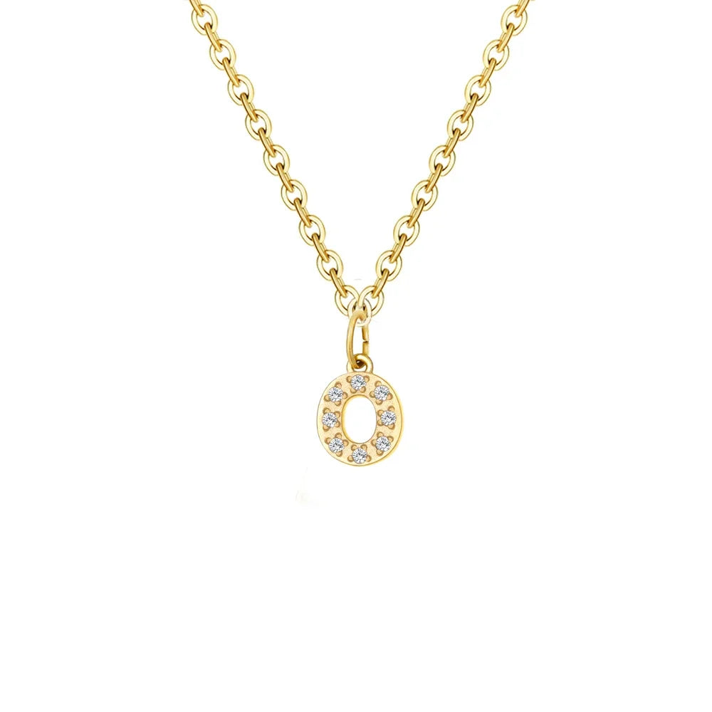 Dainty Zircon Letter Initial, Number, Symbol Chain Necklace