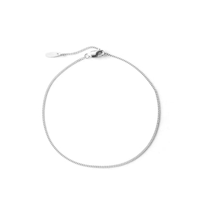 18k S925 Minimal Thin Curb Bracelet