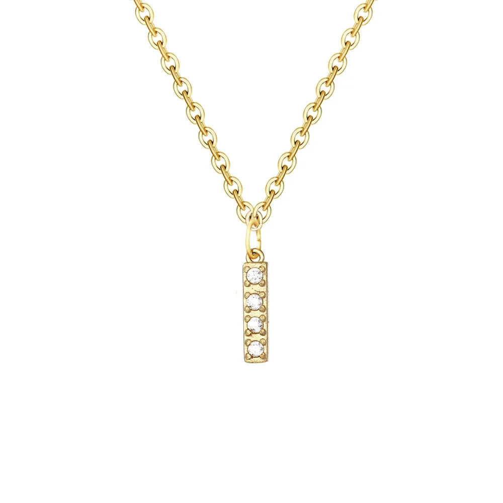 Dainty Zircon Letter Initial, Number, Symbol Chain Necklace