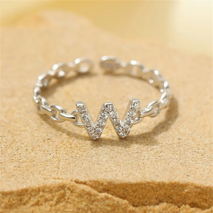 Dainty Diamond Letter Initial Ring