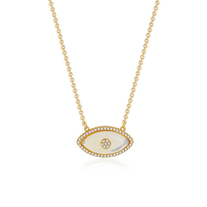 Dainty Evil Eye Diamond Accented Necklace