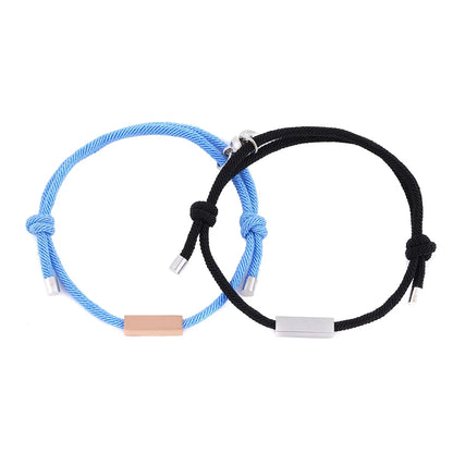 Personalized Minimal Rope Magnetic Couples Bracelet