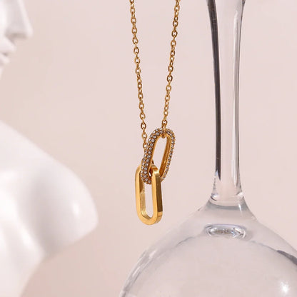 Classy Paper Clip Link Love Necklace