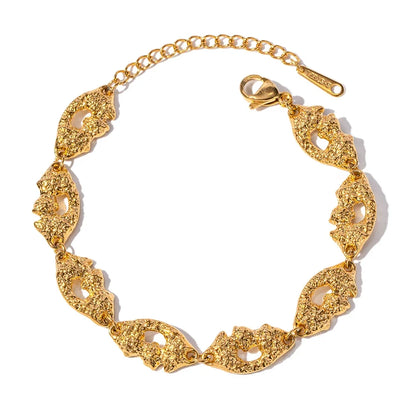 18k Melted Speckled Gold Bracelet