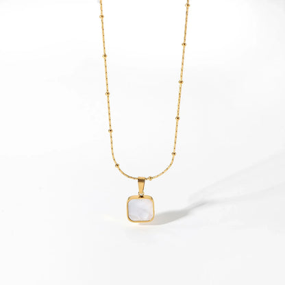 Dainty Shell Square Satellite Chain Necklace