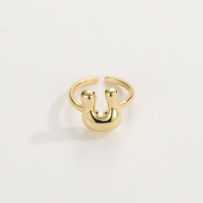Cute Bubble Letter Initial Ring