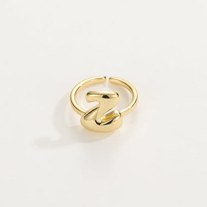 Cute Bubble Letter Initial Ring
