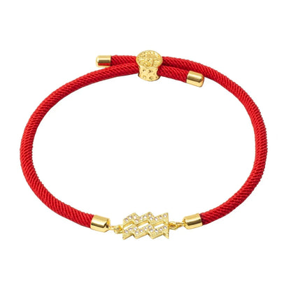 Adjustable Diamond Zodiac Sign Bracelet