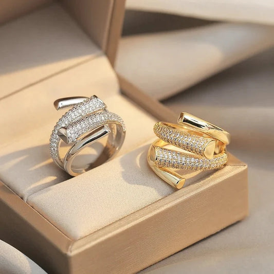 Adjustable Layered Diamond Ring