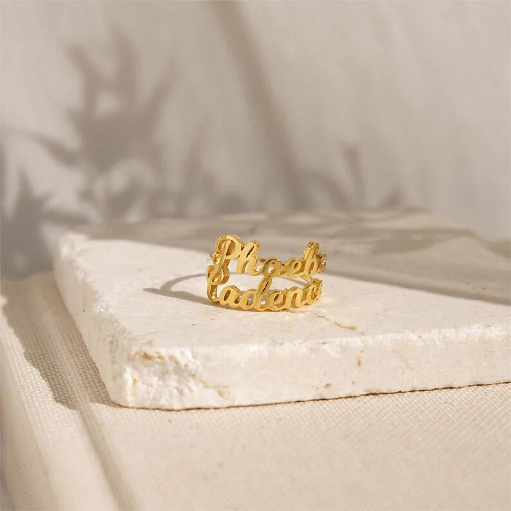 Adjustable Personalized Name(s) Wrap Ring