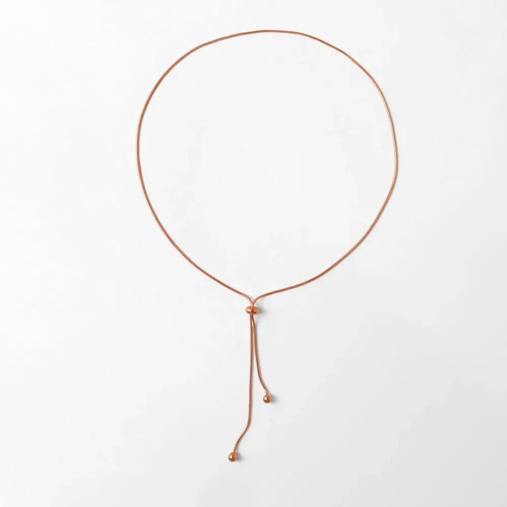 Adjustable Snake Chain Lariat Necklace