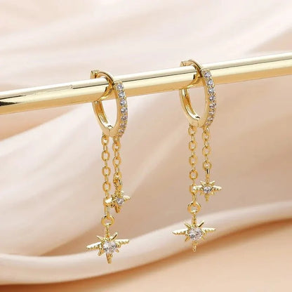 Celestial Diamond Hoop Earrings