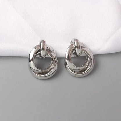 Circular Geometric Interwoven Earrings