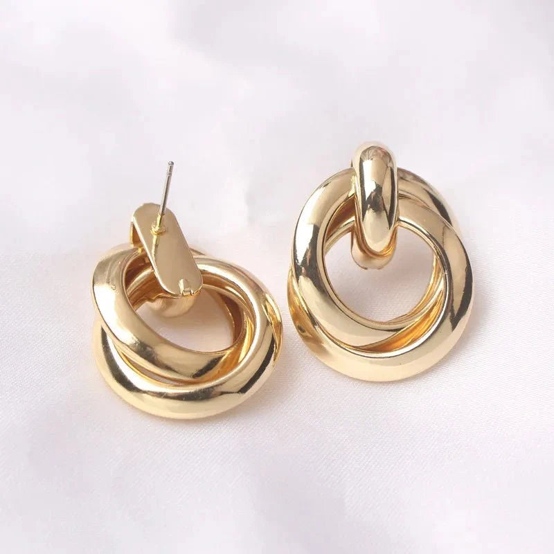 Circular Geometric Interwoven Earrings