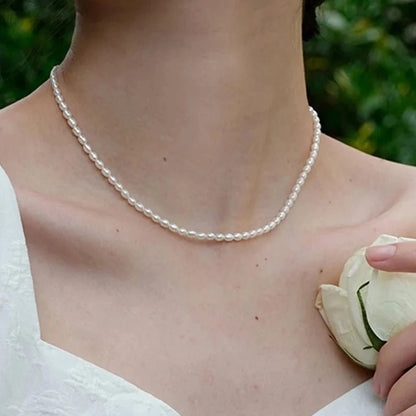 Classic Feminine 3mm Pearl Necklace