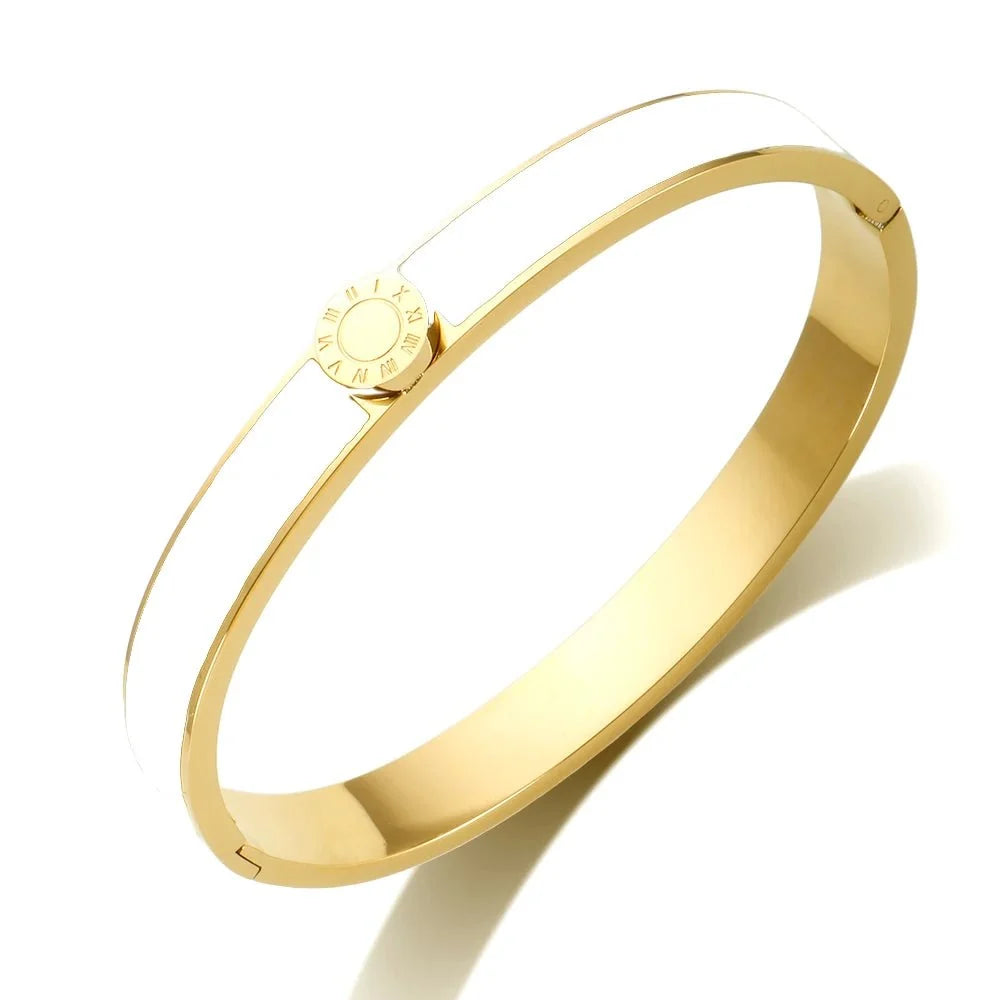 Classy Roman Numeral Bangle Bracelet and Rings