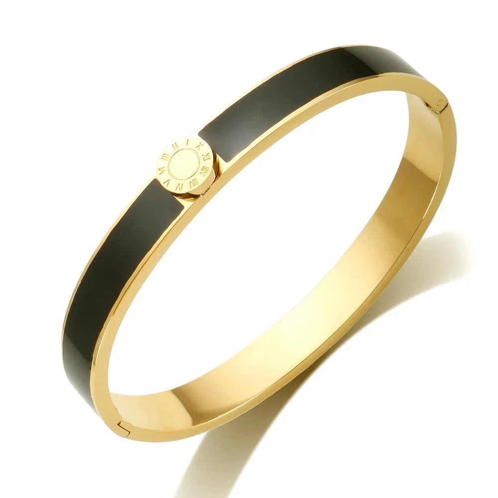 Classy Roman Numeral Bangle Bracelet and Rings