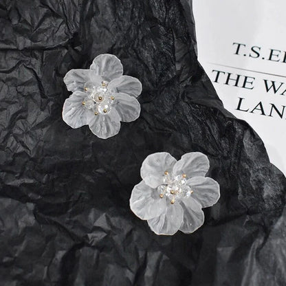 Classy Transparent Floral Hibiscus Earrings