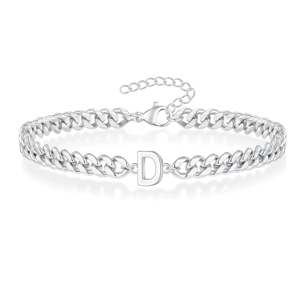 Couples Letter Initial Cuban Bracelet