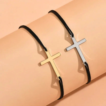 Couples Minimal Cross Bracelets