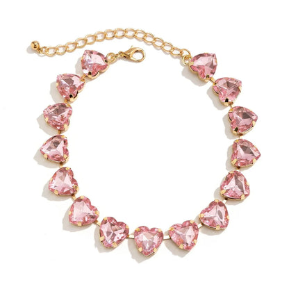 Crystal Heart Choker Necklace