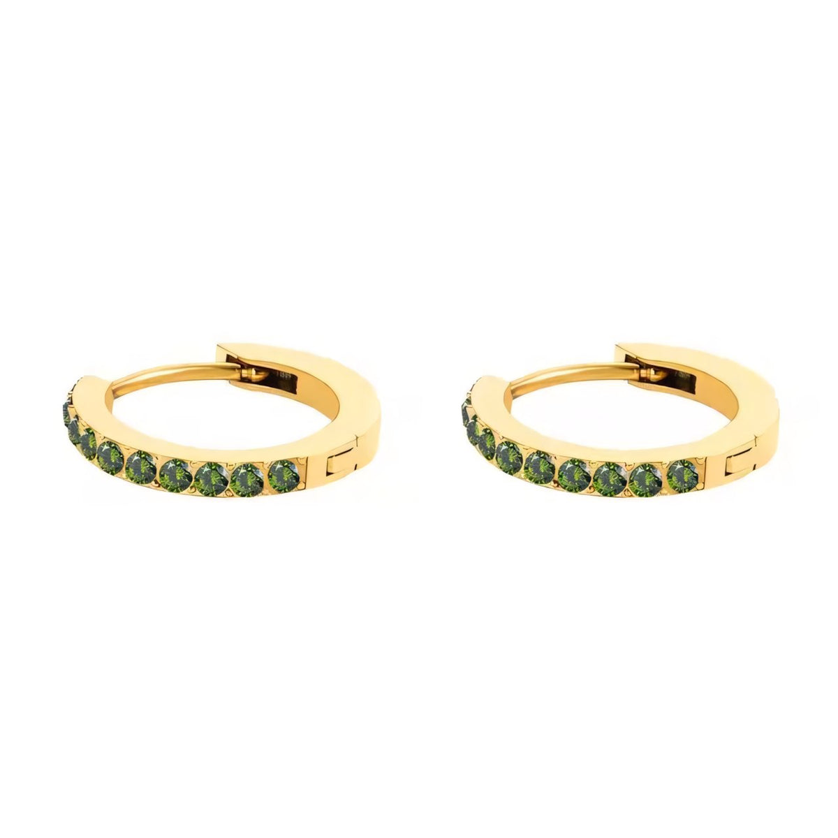 Dainty Birthstone Hoop Huggie Earrings