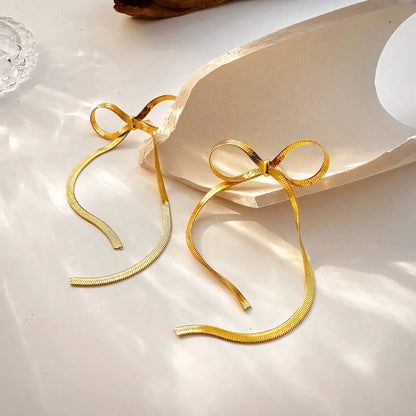 Dainty Bow Tassel Earrings
