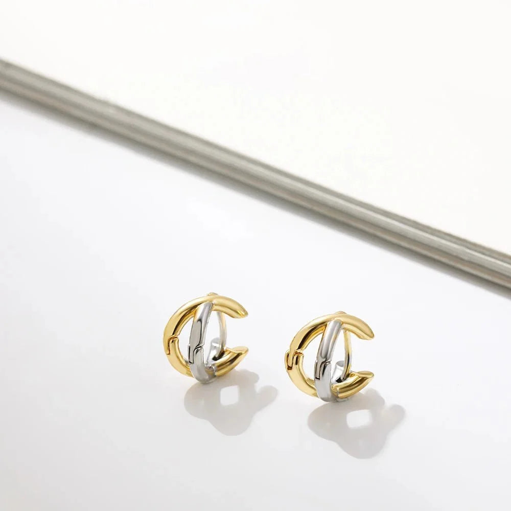 Dainty Criss Cross Contrast Earrings