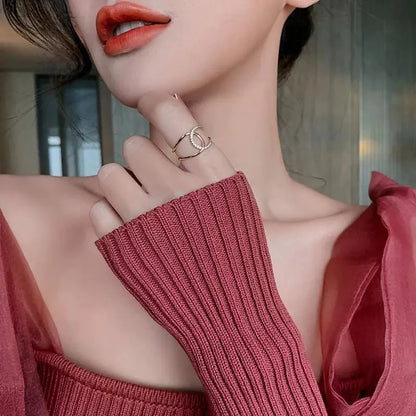 Dainty Diamond Dual Wrap Adjustable Ring