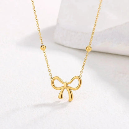 Dainty Feminine Bow Necklace