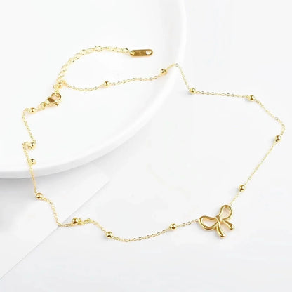 Dainty Feminine Bow Necklace