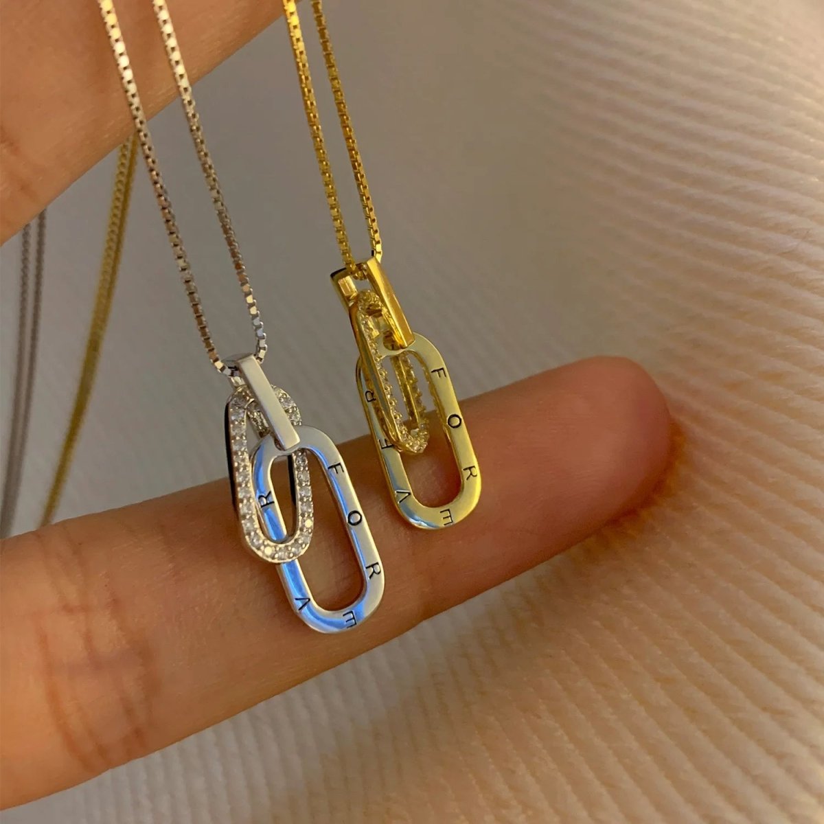 Dainty Forever Paperclip Love Necklace