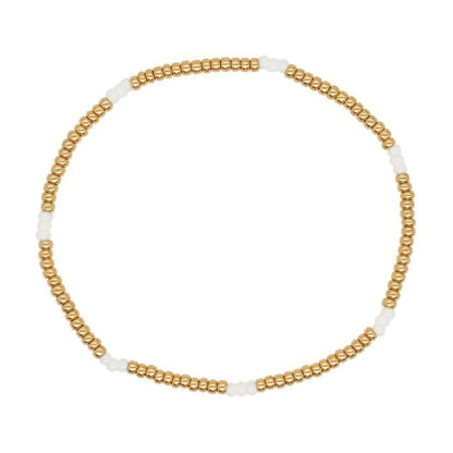 Dainty Gold Beaded Pearl Bracelets