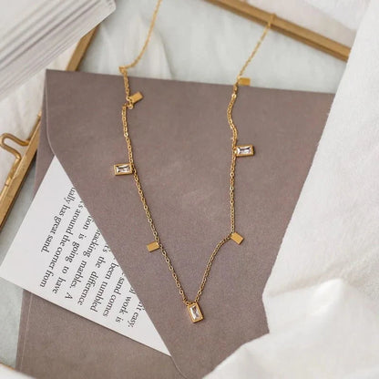 Dainty Rectangle Diamond Choker