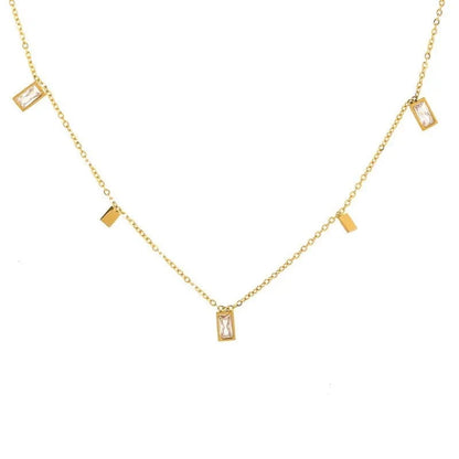 Dainty Rectangle Diamond Choker