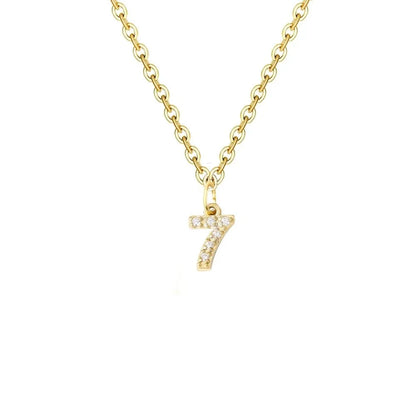 Dainty Zircon Letter Initial, Number, Symbol Chain Necklace