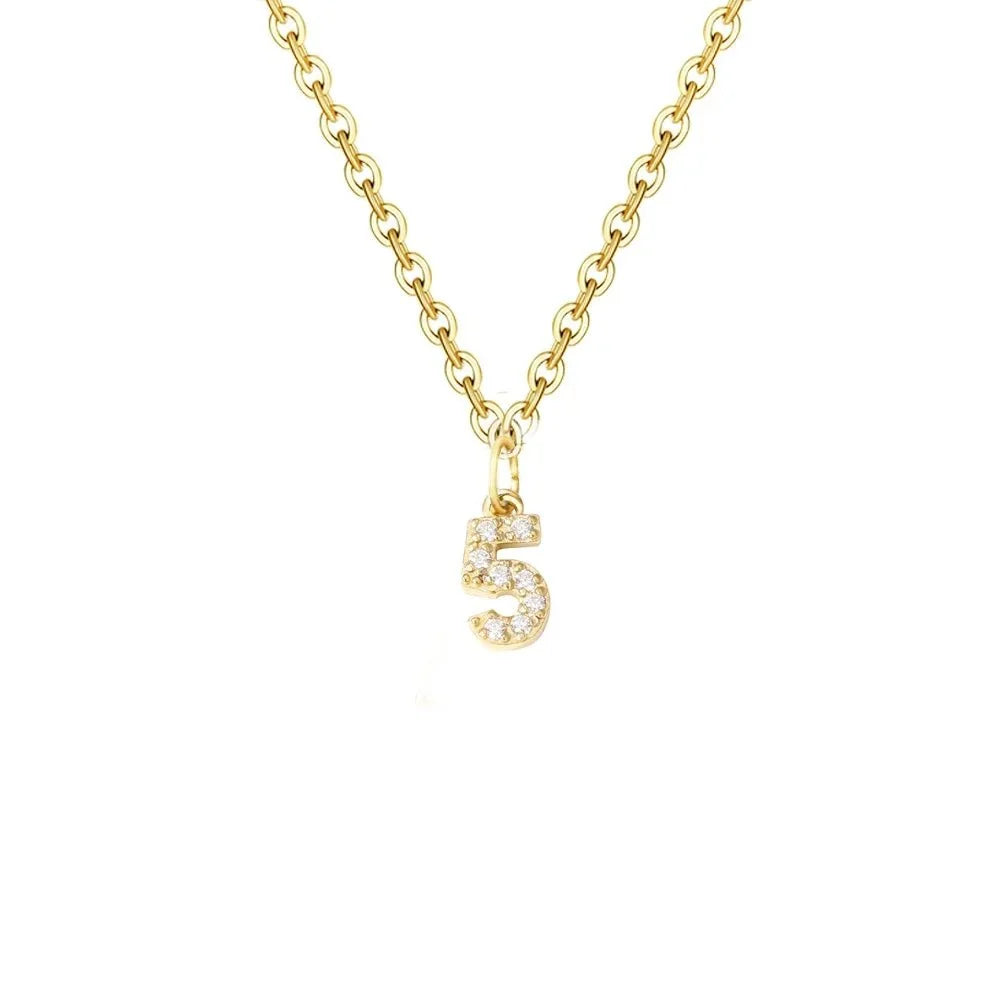Dainty Zircon Letter Initial, Number, Symbol Chain Necklace