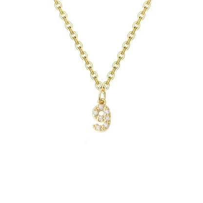Dainty Zircon Letter Initial, Number, Symbol Chain Necklace