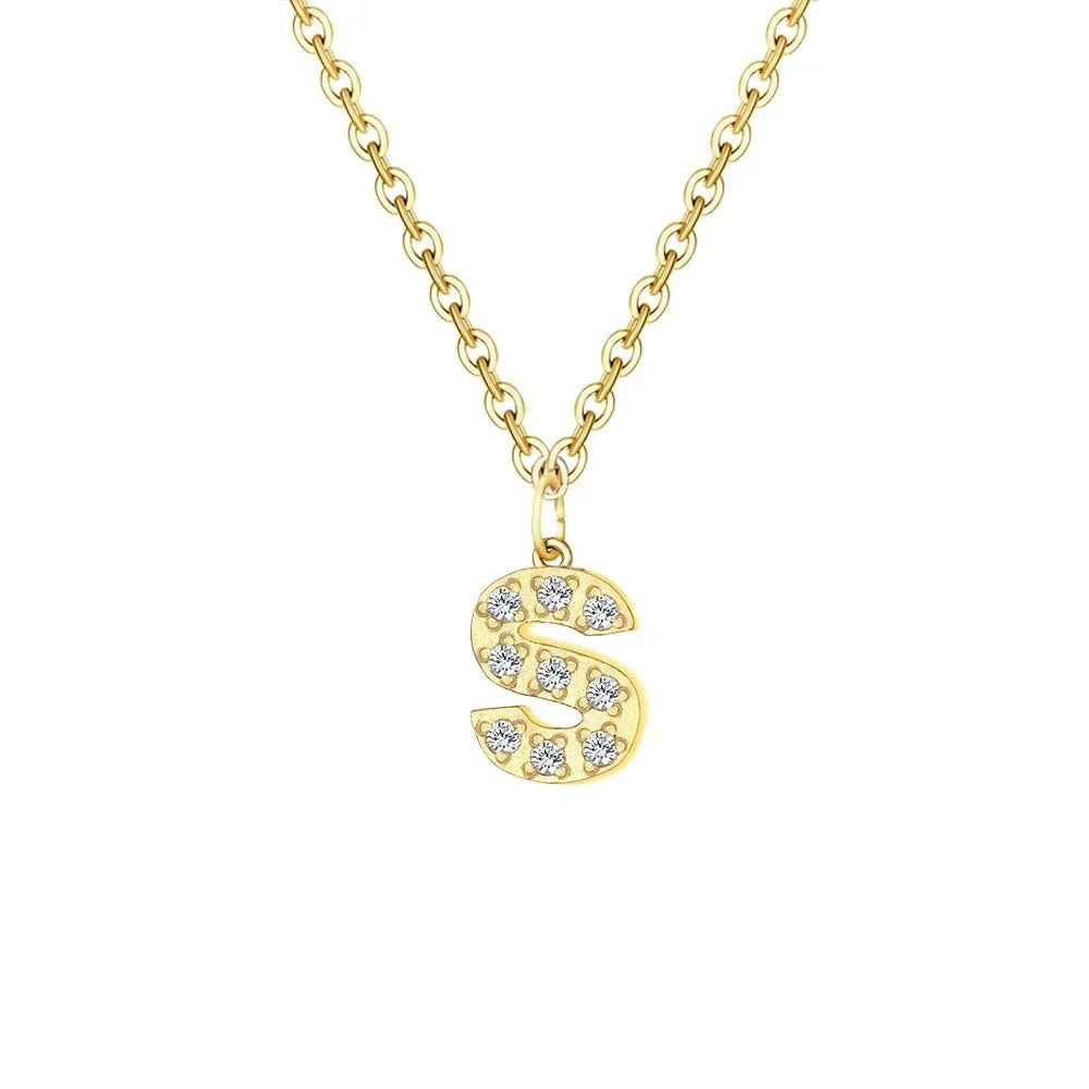 Dainty Zircon Letter Initial, Number, Symbol Chain Necklace
