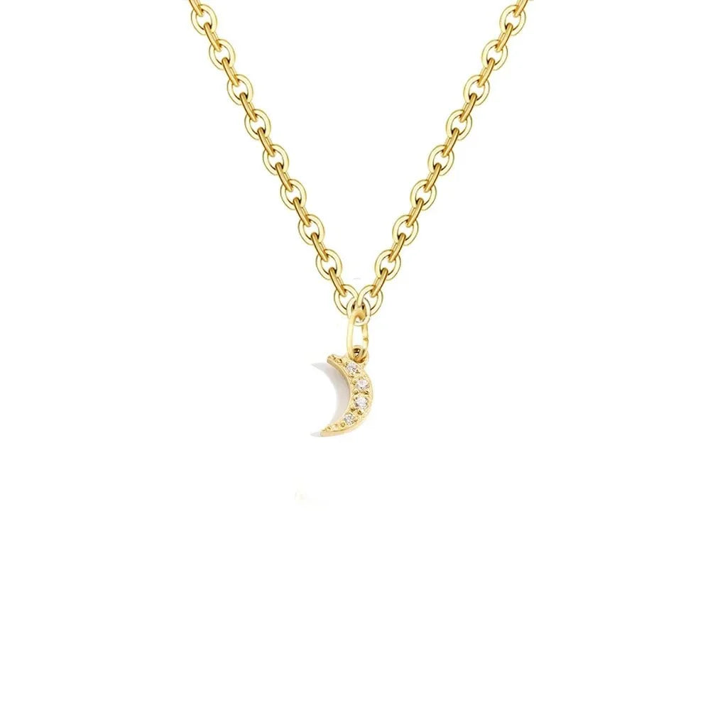 Dainty Zircon Letter Initial, Number, Symbol Chain Necklace
