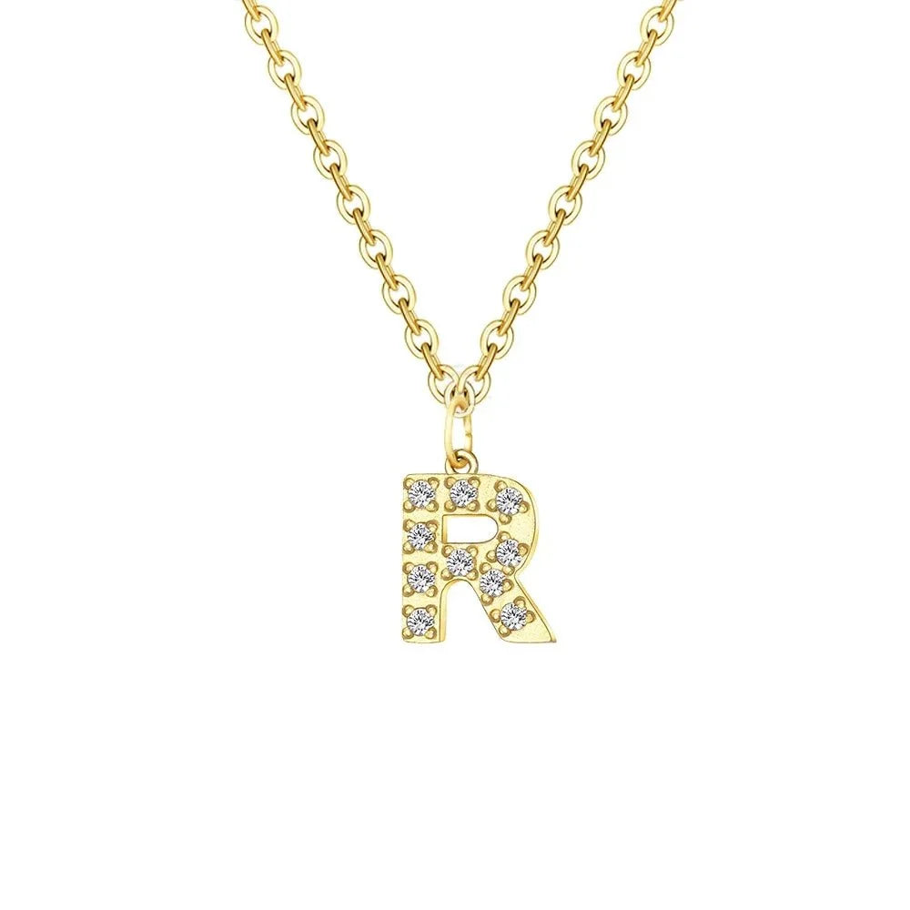 Dainty Zircon Letter Initial, Number, Symbol Chain Necklace