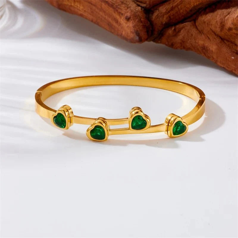 Diamond Heart Cuff Bracelet
