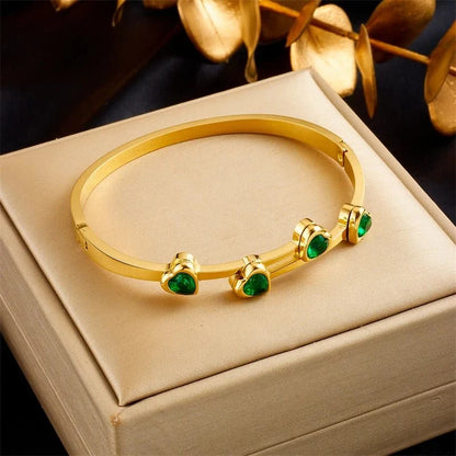 Diamond Heart Cuff Bracelet