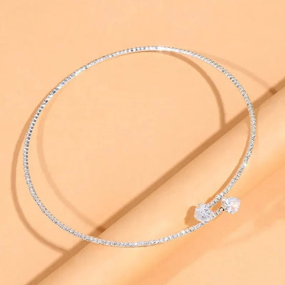 Diamond Heart Open Choker Necklace