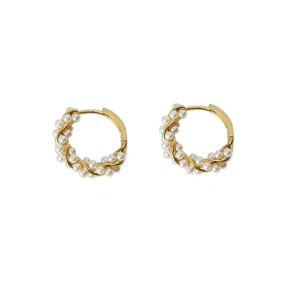 Elegant Beaded Hoop Earrings