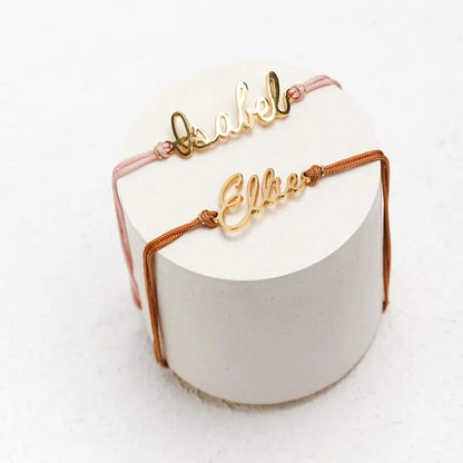 Elegant Cursive Name Rope Bracelet
