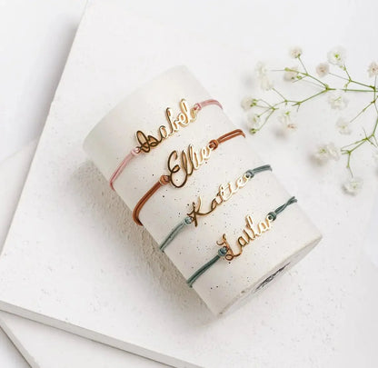 Elegant Cursive Name Rope Bracelet
