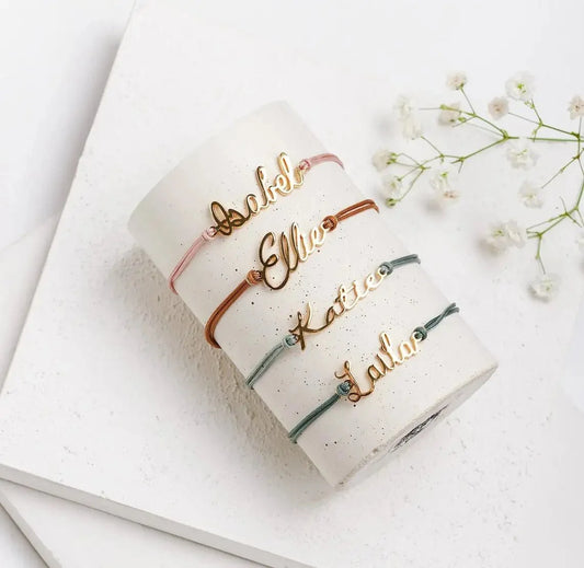 Elegant Cursive Name Rope Bracelet