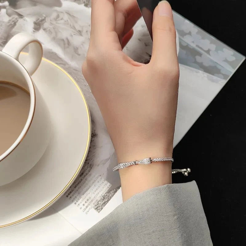 Elegant Diamond Bow Bracelet
