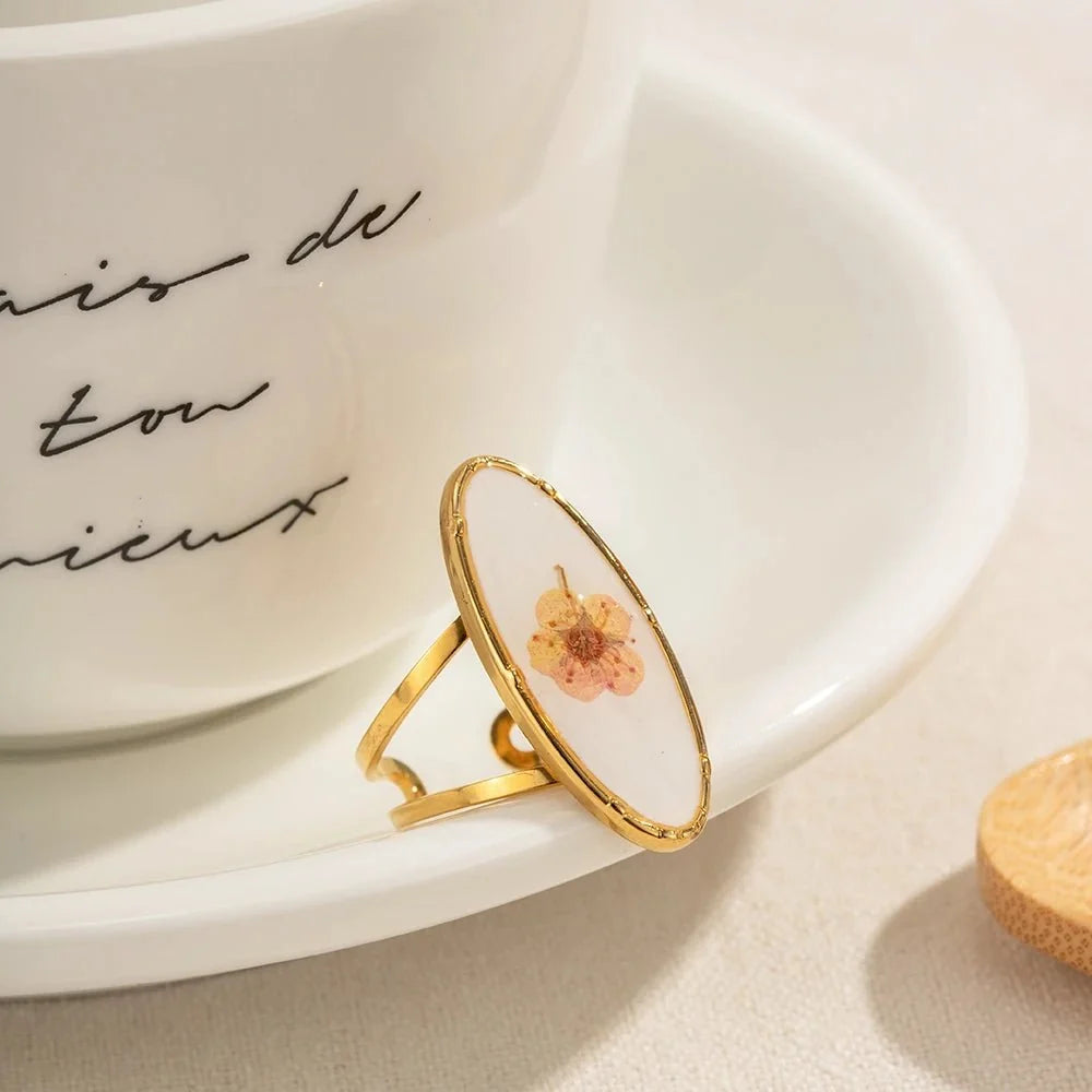 Elegant Floral Adjustable Rings